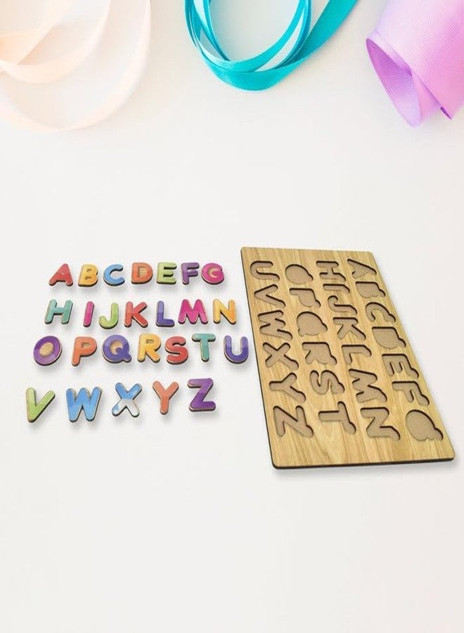 Vastate Wooden Puzzle Board with ABC Letters & Shapes - Educational Learning Toy for Kids to Enhance Alphabet & Shape Recognition (Set of 1) - Image 3